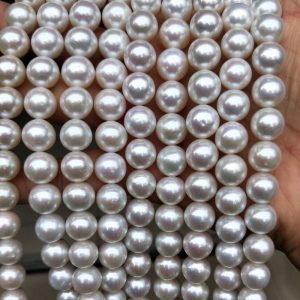 large round white pearl strands