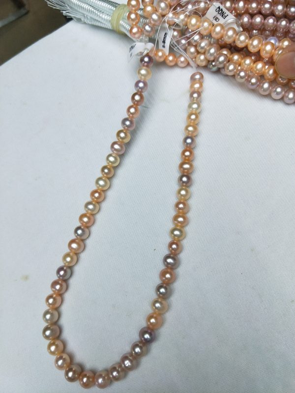 7mm natural colored freshwater potato round pearl loose strands - Image 4