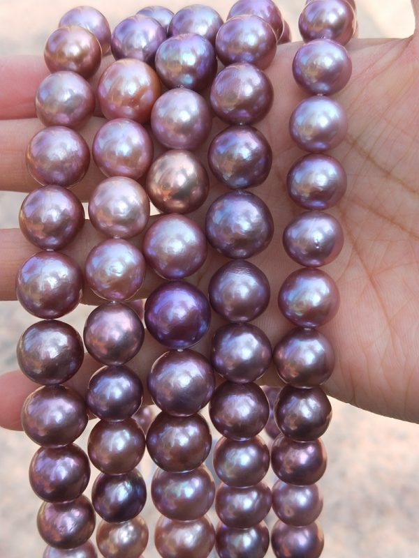 large nucleated freshwater natural multi-color edison pearl beaded strands 12-13mm 16 inch for jewelry making - Image 4