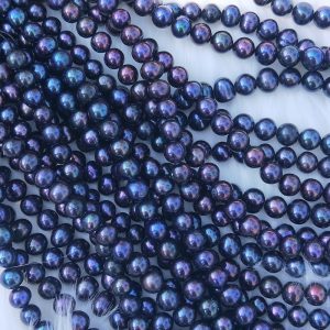 black freshwater pearl strands