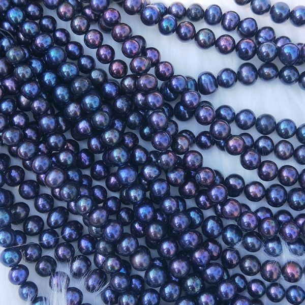 black freshwater pearl strands