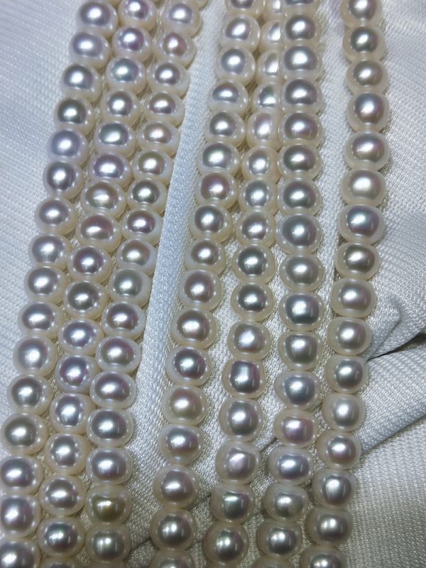 7mm button shape pearl strands