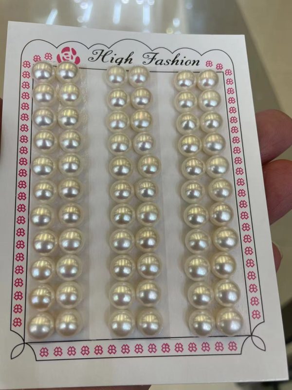 8mm button cultured pearls