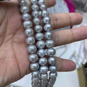 grey cultured pearl strands