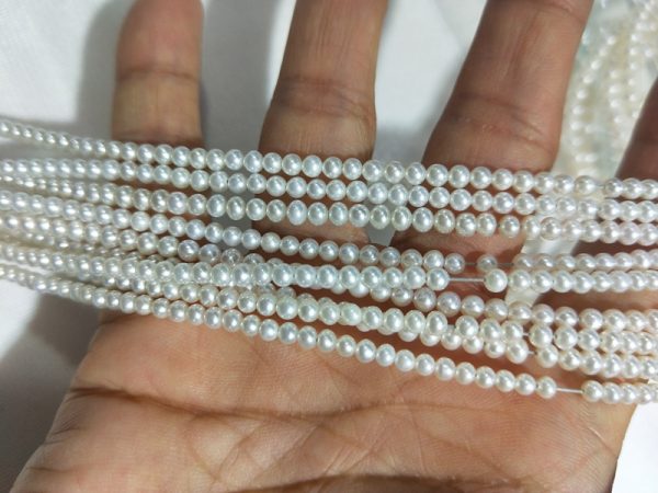 3mm round freshwater pearl strands loose strands for wholesale - Image 3