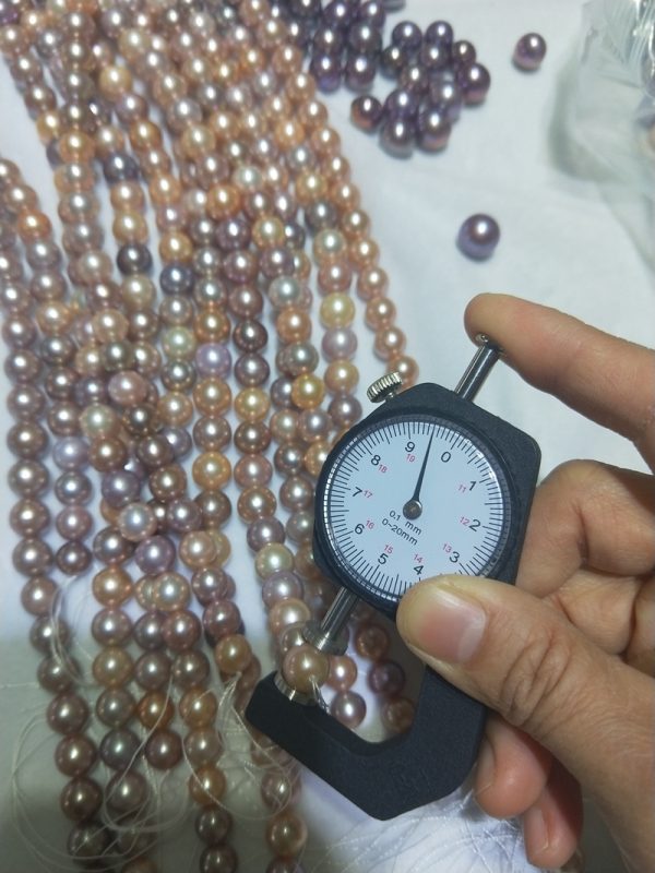 9mm good round shaped nucleated freshwater edison pearl strands - Image 2