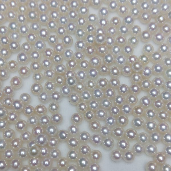 3-4mm strong luster off round nucleated freshwater seed pearl loose beads undrilled for making earring studs - Image 2