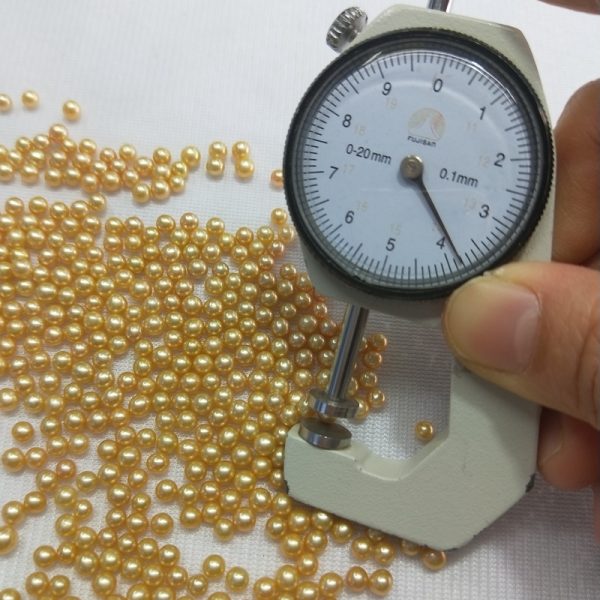 small size 3mm golden freshwater off round loose pearl beads for wholesale undrilled - Image 3