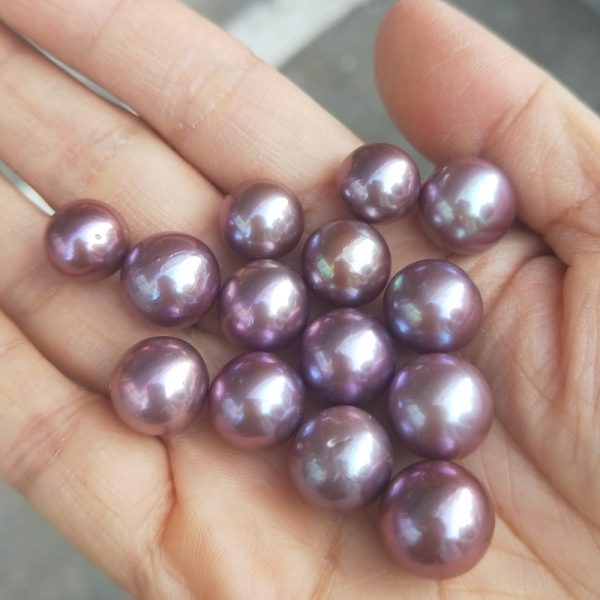 beautiful purple round edison loose pearl beads 10mm