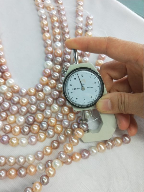 9-10mm multicolor off round china freshwater cultured loose pearl strands 15 inch - Image 3