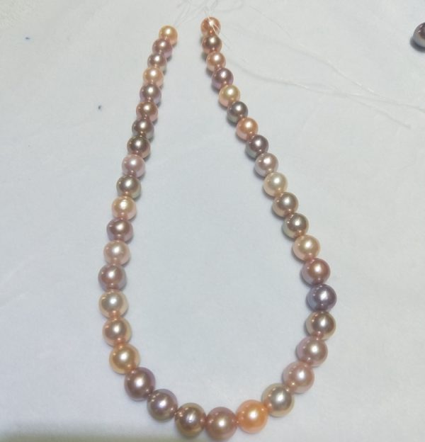 9mm good round shaped nucleated freshwater edison pearl strands - Image 4