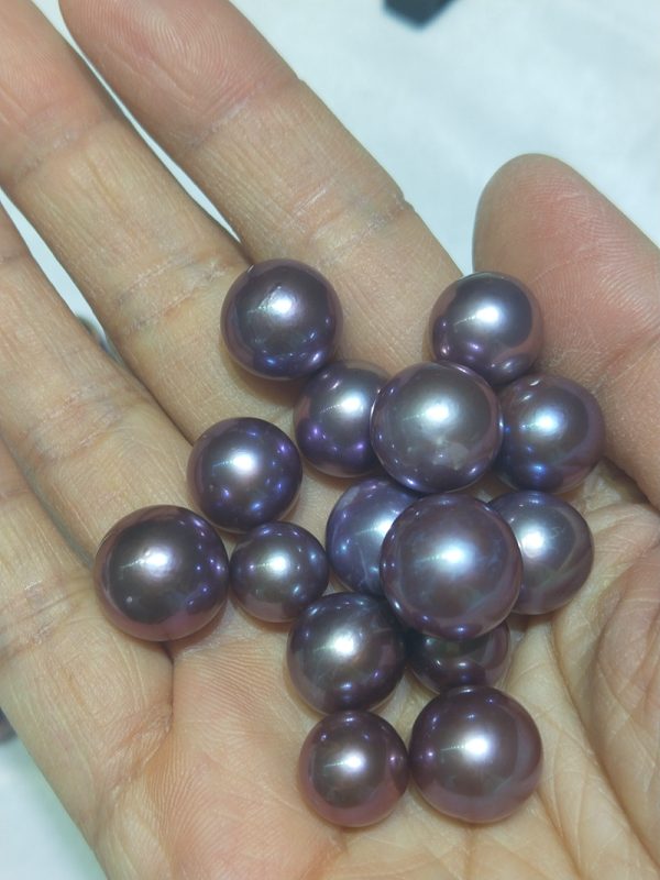 beautiful purple round edison loose pearl beads 10mm - Image 4