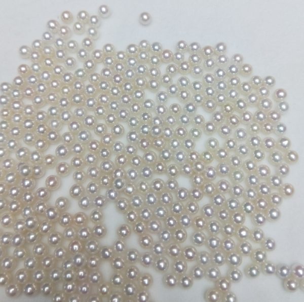 3-4mm strong luster off round nucleated freshwater seed pearl loose beads undrilled for making earring studs - Image 4