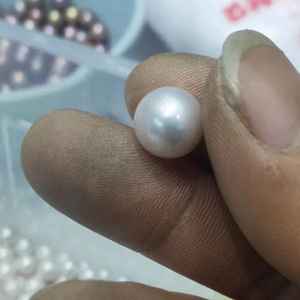 freshwater round cultured loose pearl beads 9-10mm - Image 3