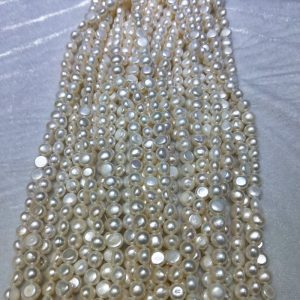 cheap price Natural White Real Button Beads Pearl Strand For Making Necklace