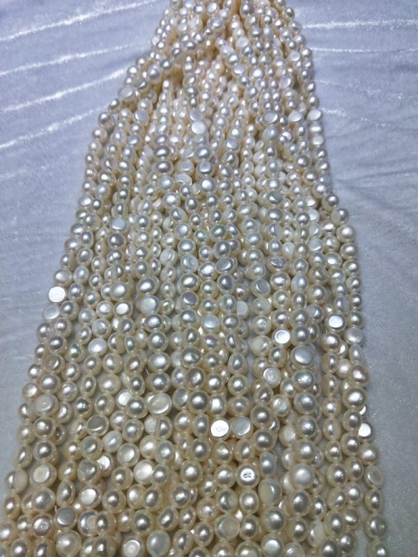cheap price Natural White Real Button Beads Pearl Strand For Making Necklace