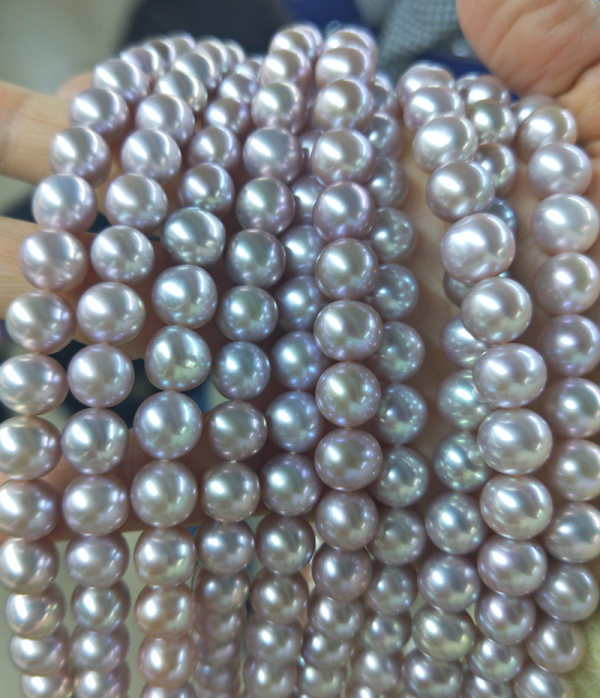 cultured freshwater purple round pearl necklace strands 39 cm for wholesale - Image 5