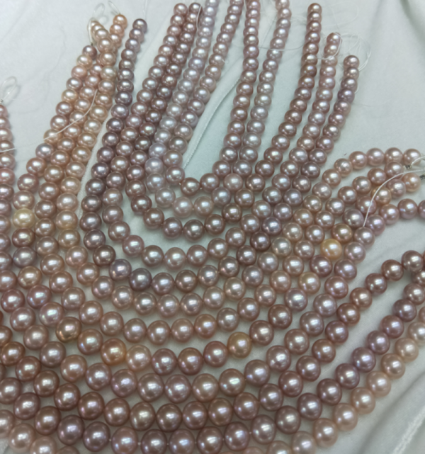 9-11mm Excellent Quality purple round edison freshwater cultured pearls 39cm - Image 3