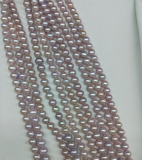 cultured freshwater purple round pearl necklace strands 39 cm for wholesale - Image 3