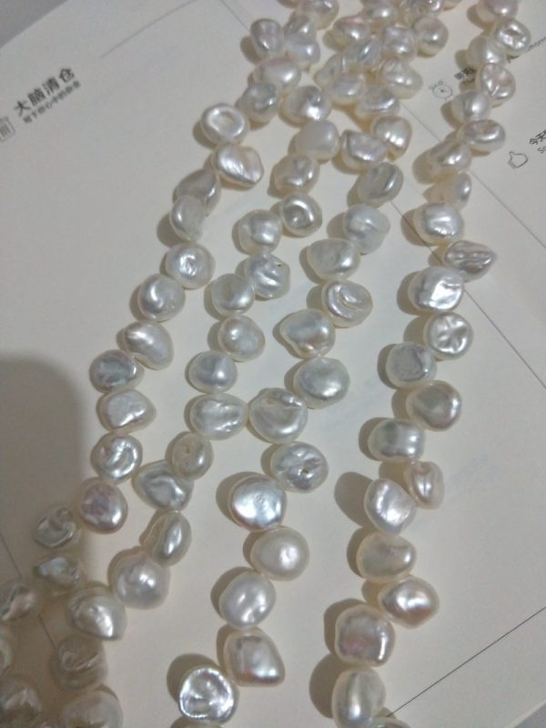 white keshi pearl strands
