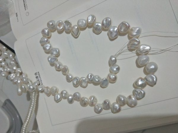 Semi-finished Stone freshwater white thick keshi pearl beaded strands Flower Shape Real Natural Keshi Pearl Beads Strands - Image 3