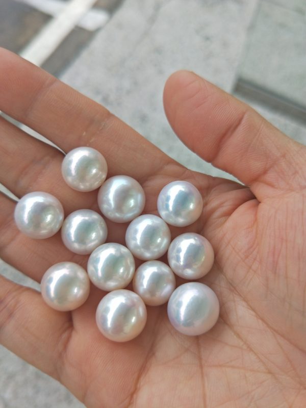 large size 12mm nucleated natural white freshwater edison pearl loose beads