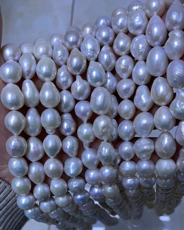 freshwater nucleated pearl smooth edison pearls 10-12mm 39cm - Image 4