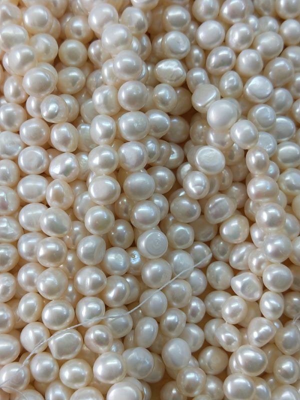 10-11mm medium quality baroque fresh water genuine cultured freshwater white nugget pearl loose strings 16 inch - Image 3