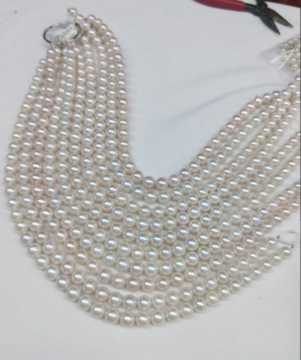 high grade round large size 9-11mm nucleated freshwater pearl beaded strands for romantic jewellery - Image 5