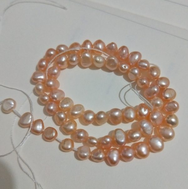 wholesale natural pink baroque nugget pearl beaded strands 5-6mm