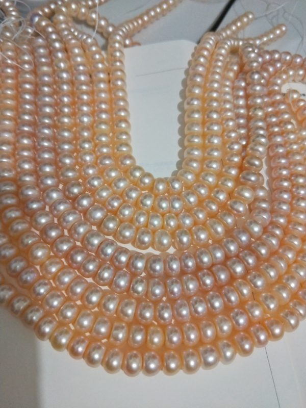 high luster 8-9mm Pink Freshwater Pearl Flat Round Natural Button Beads For Jewelry Making Craft DIY 39cm