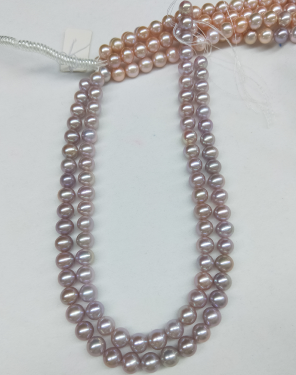 cultured freshwater purple round pearl necklace strands 39 cm for wholesale - Image 6