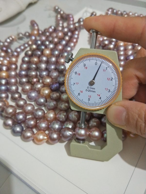 hand-crafted material natural pink and purple mixed drop shaped edison nucleated freshwater pearl strands 16 inch - Image 5
