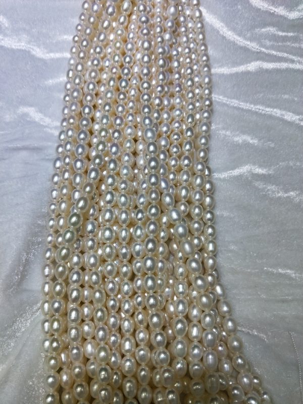 8mm good Grade bright luster High Quality Cultured Freshwater Pearl rice - Image 4