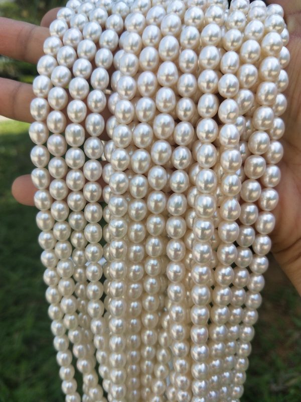 cultured freshwater pearl necklace wholesale 6mm rice shape 16 inch for women necklace - Image 3