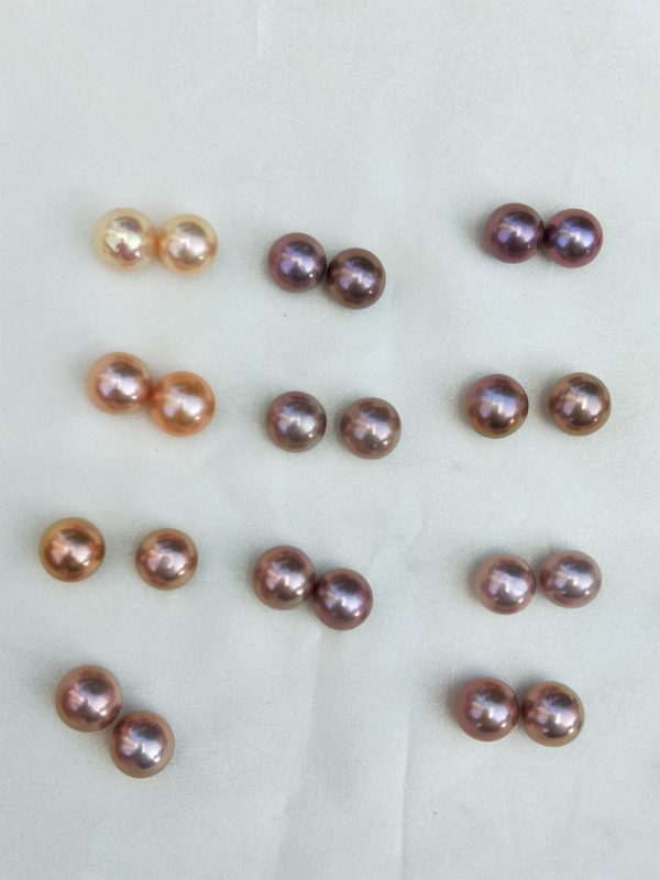 off round purple 10mm edison pearl pairs for making earrings,sell per pair