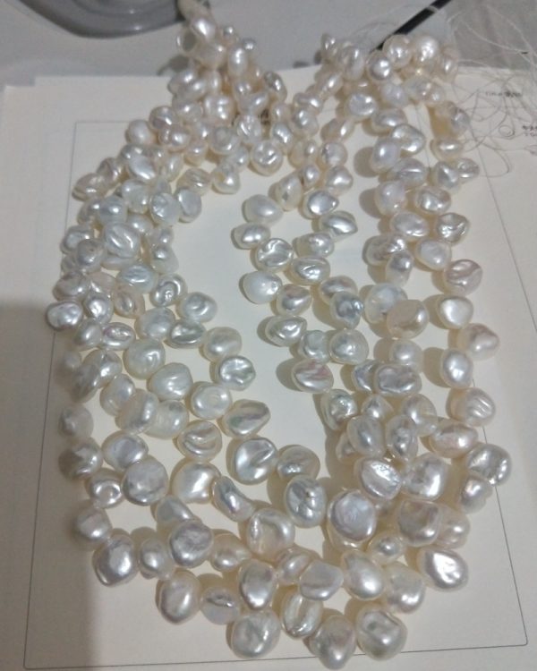 Semi-finished Stone freshwater white thick keshi pearl beaded strands Flower Shape Real Natural Keshi Pearl Beads Strands