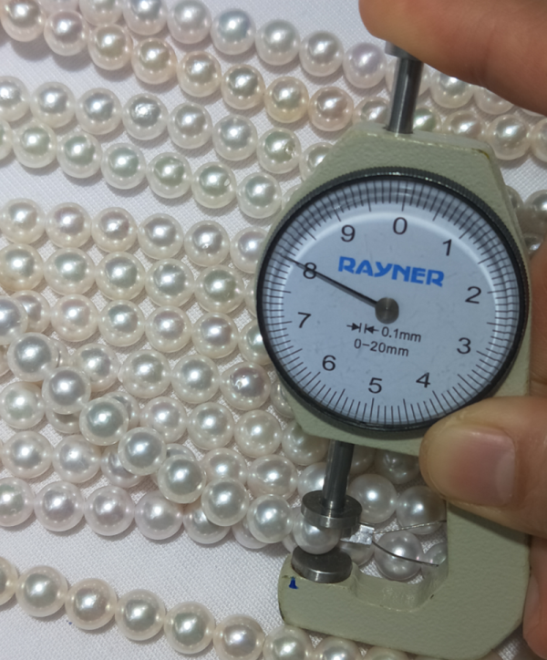 8mm white off round akoya pearl necklace strand 18 inch customized by customer - Image 4