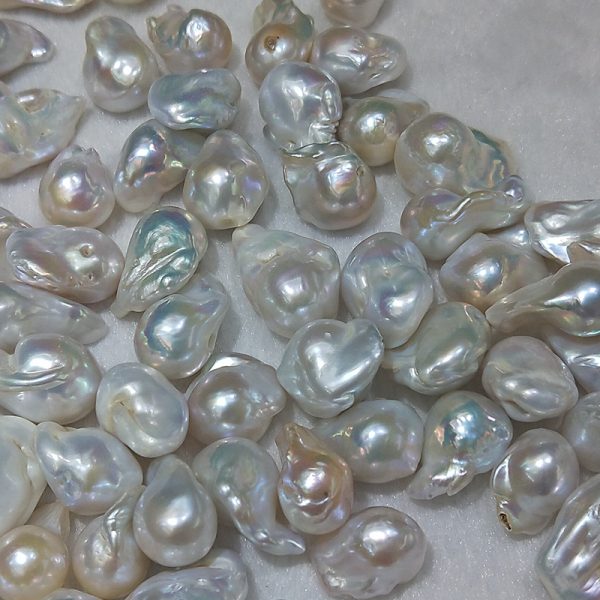 natural white loose white freshwater nucleated fireball shaped pearl beads for wholesale,price per bead - Image 3