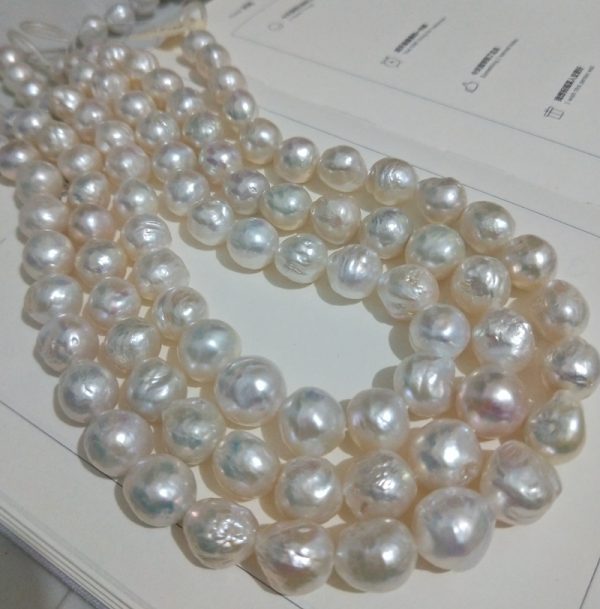 large size 10-13mm wrinkle edison nucleated freshwater cultured pearls 39cm - Image 6