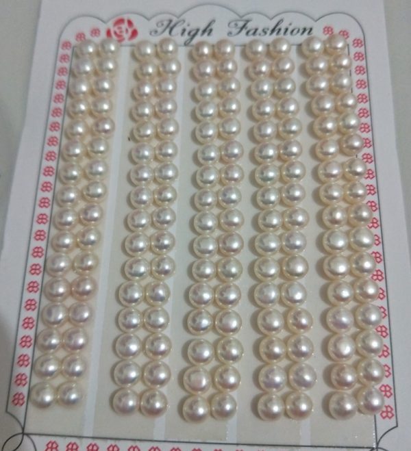 5mm high luster loose button pearl beads 80 pairs ，sell per pair