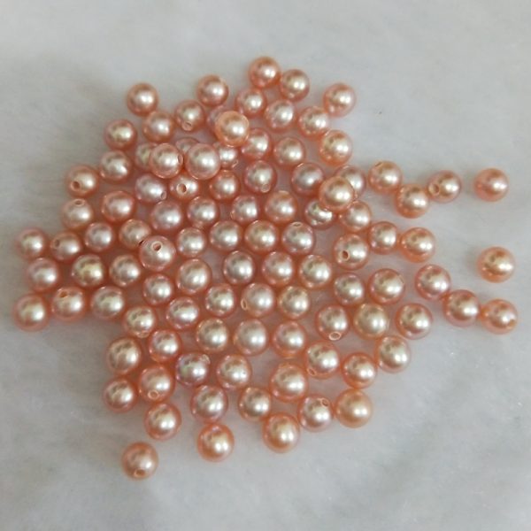 4mm rose pink freshwater culture round pearl loose beads  sold at10 pcs per lot - Image 4