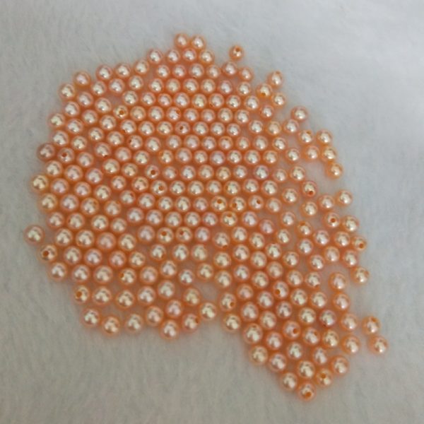 4mm rose pink freshwater culture round pearl loose beads  sold at10 pcs per lot
