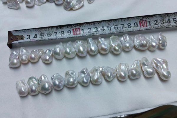 large size white baroque fireball shaped freshwater pearl loose beads - Image 4