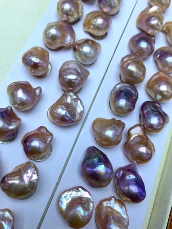 bridal pearl sets loose cultured freshwater pink baroque pearls - Image 4