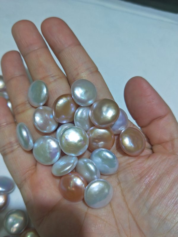freshwater coin pearl earrings