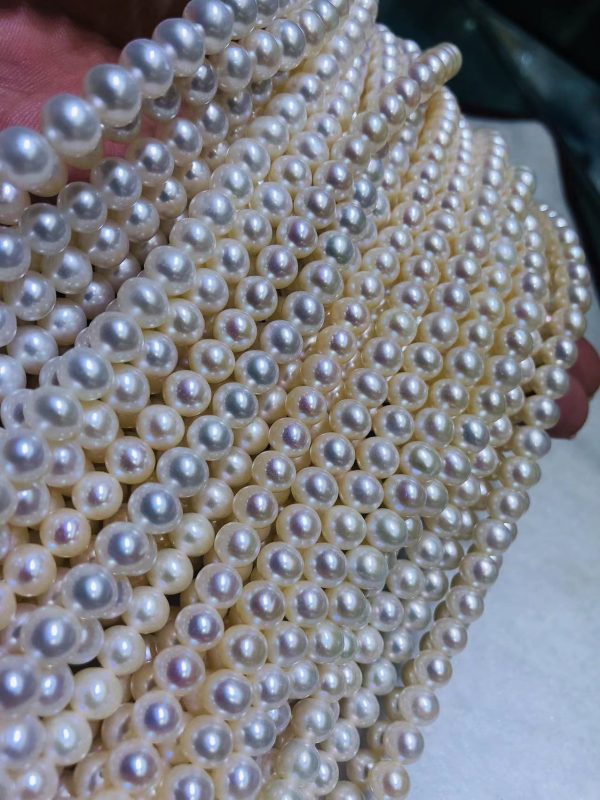 round cultured pearl freshwater 7mm 16 inch for wholesale - Image 5