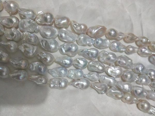 necklace set with pearls white baroque fireball shaped 16 inch - Image 3