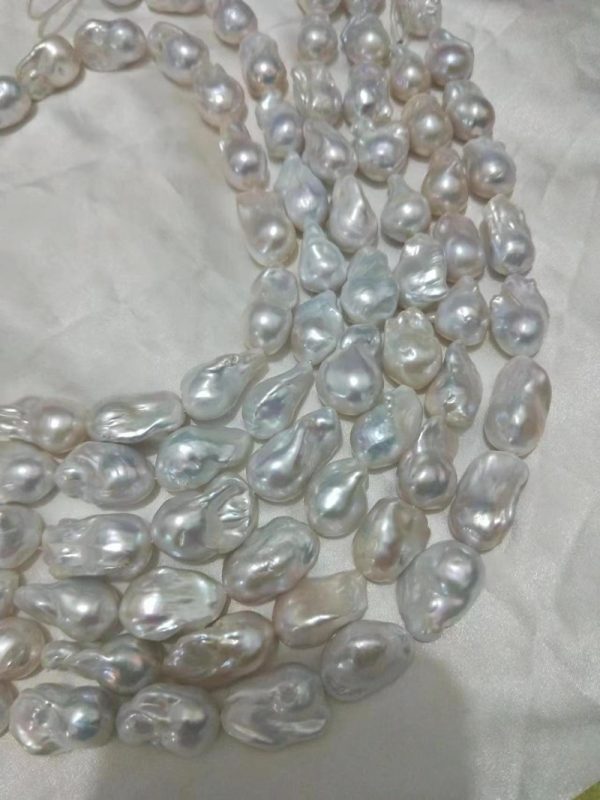 necklace set with pearls white baroque fireball shaped 16 inch - Image 4