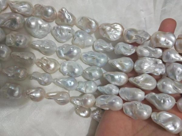 necklace set with pearls white baroque fireball shaped 16 inch - Image 6